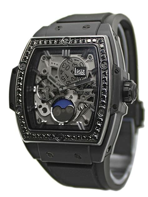 hublot spirit of big bang moonphase all black diamonds|Hublot big bang watches.